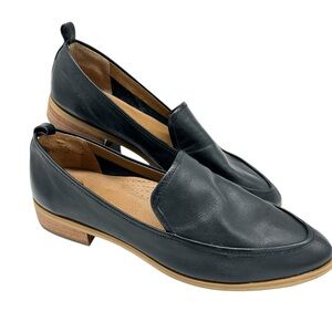 Susina Kellen Loafers Flats Preppy Classic Black Leather Minimalist Womens SZ  8